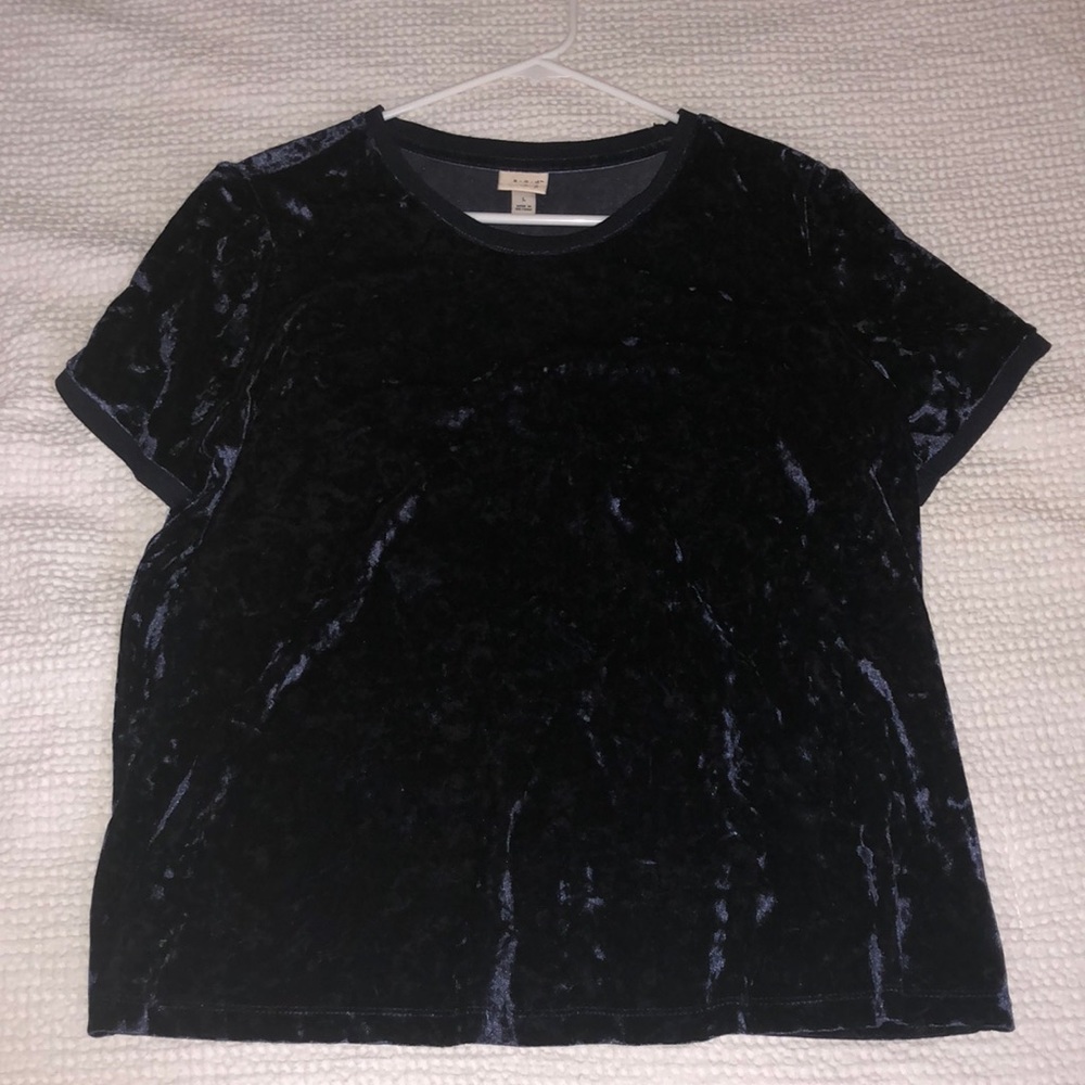 Velvet navy blue top